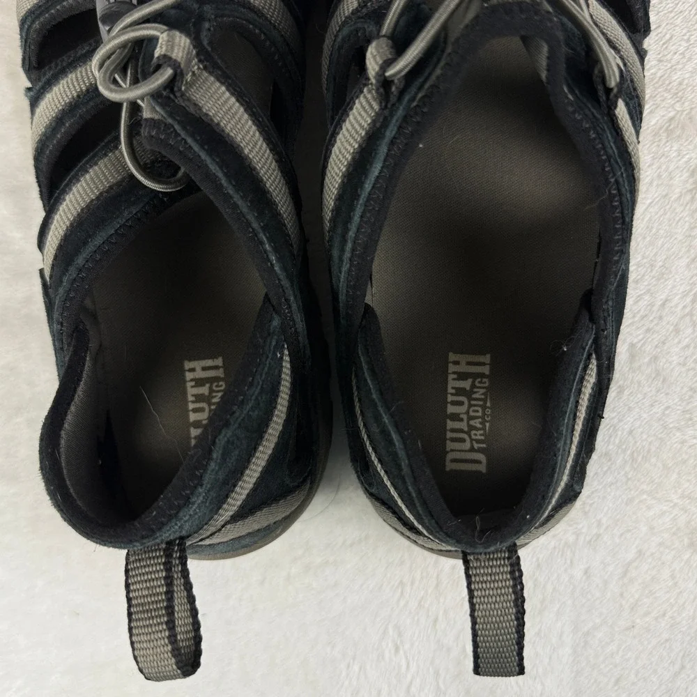 Duluth Trading Steel Creek Sandals‎ Women 11 Black Leather Outdoor Hiking Shoes